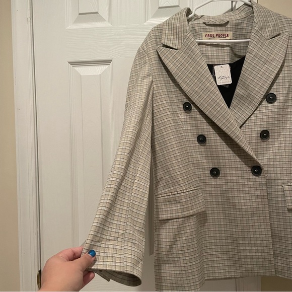 NWT Free People Cali Plaid Blazer - Picture 8 of 12